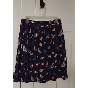 Grace Karin Skirt Sz M Navy with birds